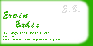 ervin bahis business card